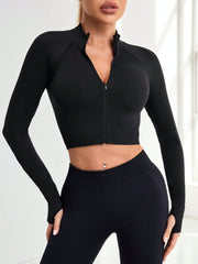 Seamless Athletic Long Sleeve Zip T-shirt