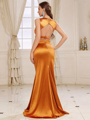 Belle V-Neck, Hollow Design At The Waist, Fishtail Dress, Women'S Evening Dress (Heavy Industry Style)