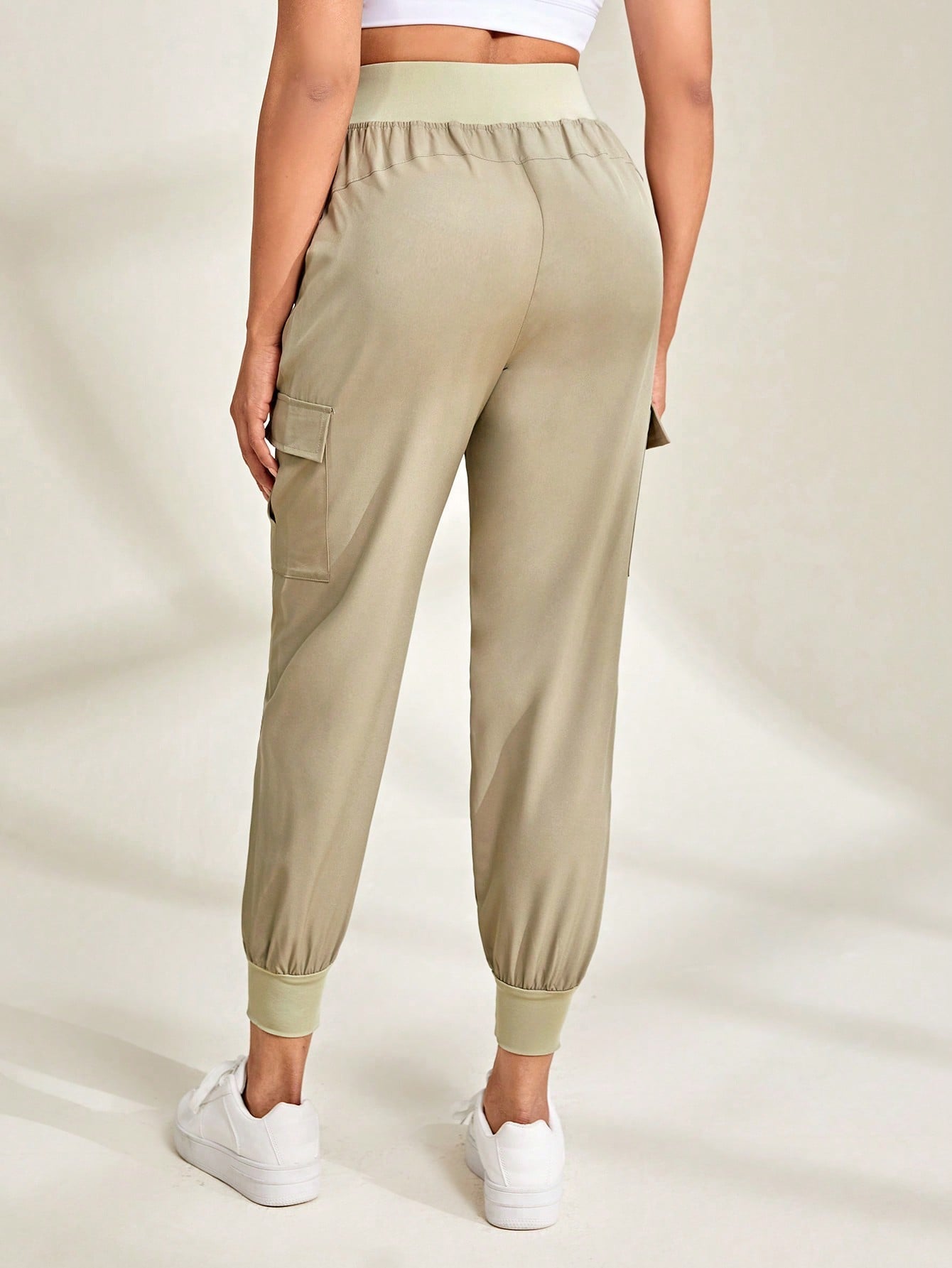 Daily&Casual Women'S Solid Color Elastic Waist Sweatpants