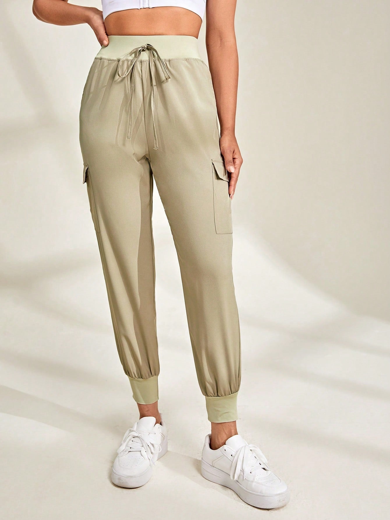 Daily&Casual Women'S Solid Color Elastic Waist Sweatpants