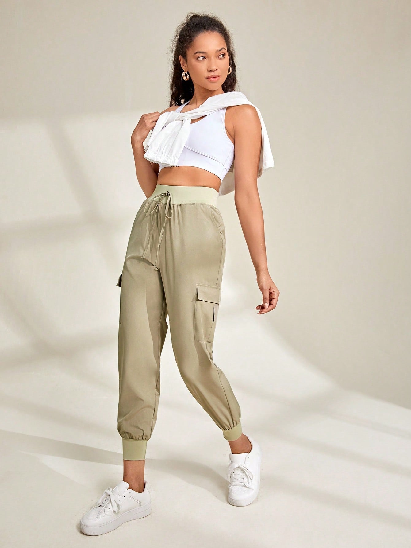 Daily&Casual Women'S Solid Color Elastic Waist Sweatpants