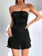 EZwear Shiny Strapless Dress