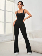 Dance Studio Women'S Cross Back Sport Jumpsuit With Open Back