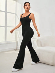 Dance Studio Women'S Cross Back Sport Jumpsuit With Open Back