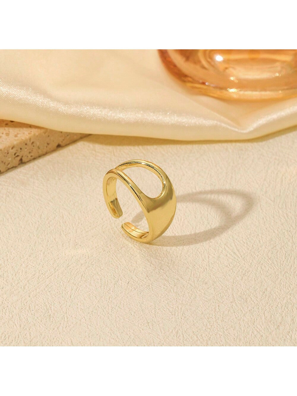 1pc Water Drop Shaped Ring Wrap Ring, Simple And Versatile Women'S Open Ring