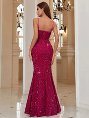 Belle Backless Mermaid Sequin Evening Party Dress