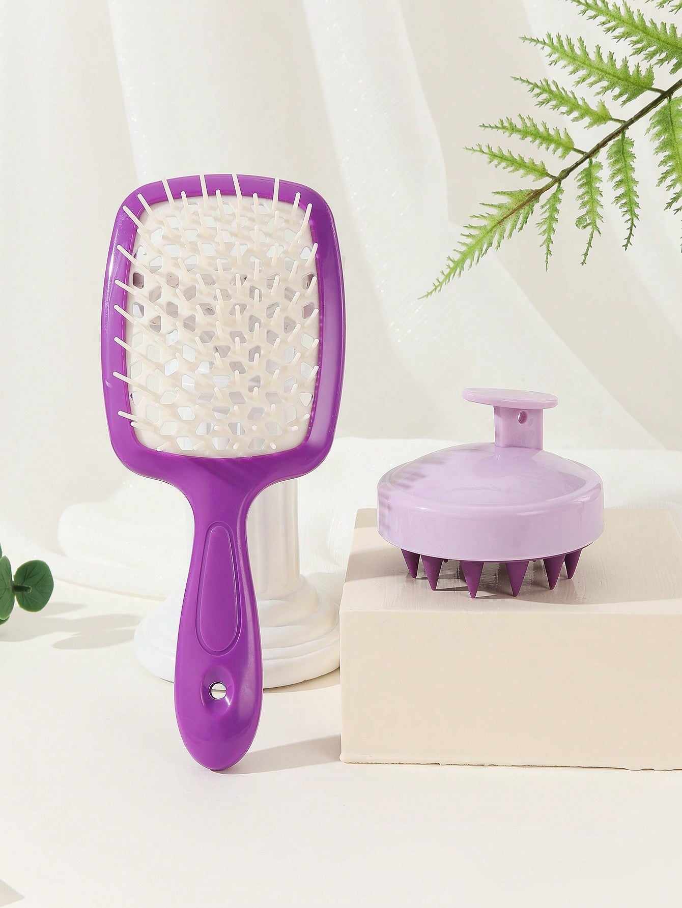 2PCS, 1Pc Shampoo Comb Scalp Massager, 2-In-1 Dry/Wet Hair Scalp Massager Shampoo Brush Scalp Care Brush For Scalp Care, Suitable For Men, Women, And Children, 1pc Hairdressing Massage Hair Drying Quick-Drying Comb Honeycomb Mesh Comb 1PC Purple Non-Knott