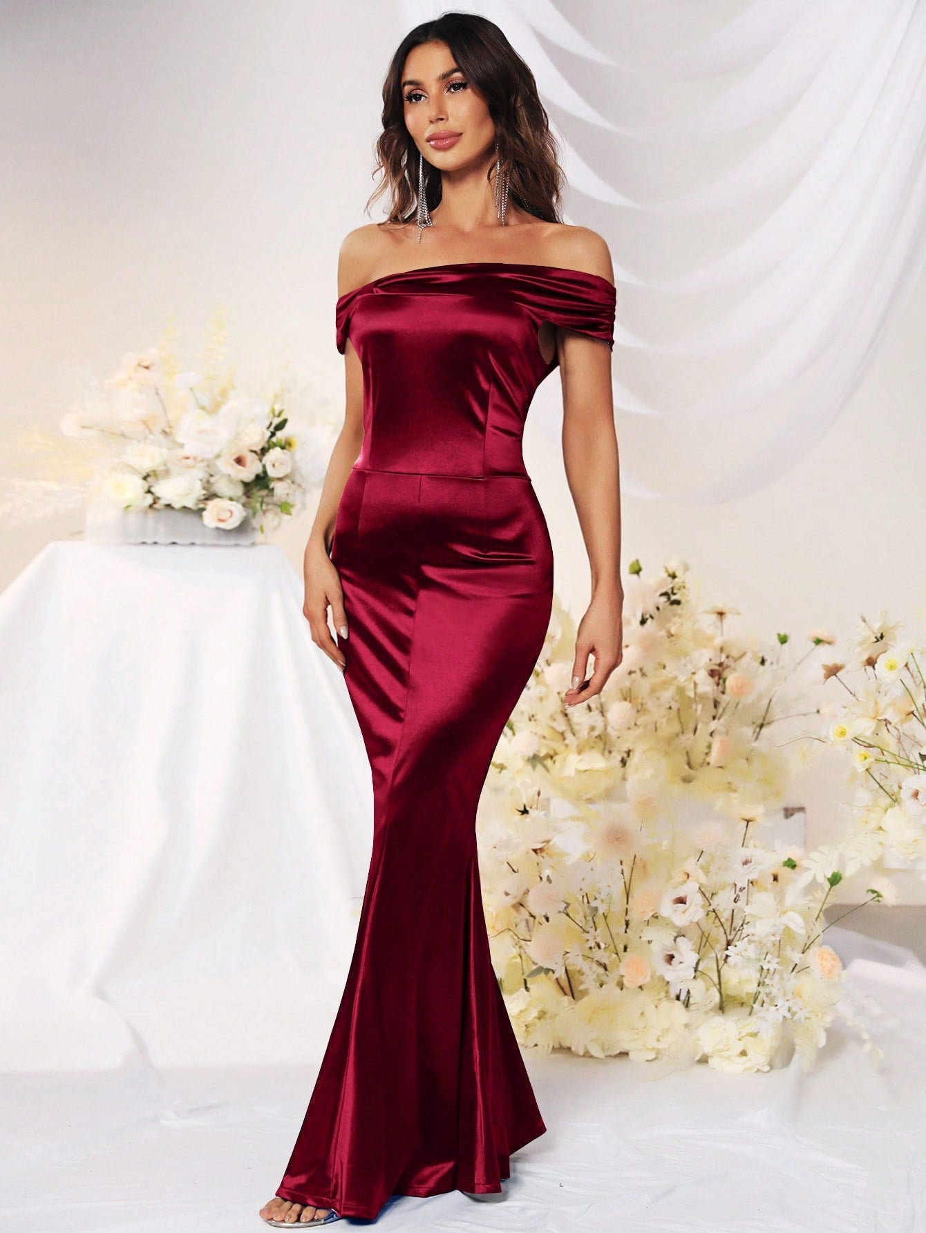 MUXXN Satin Cocktail Party  Prom Dress