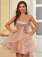 Belle A-line Romantic Pearl Embellished Mesh Strapless Evening Dress For Women