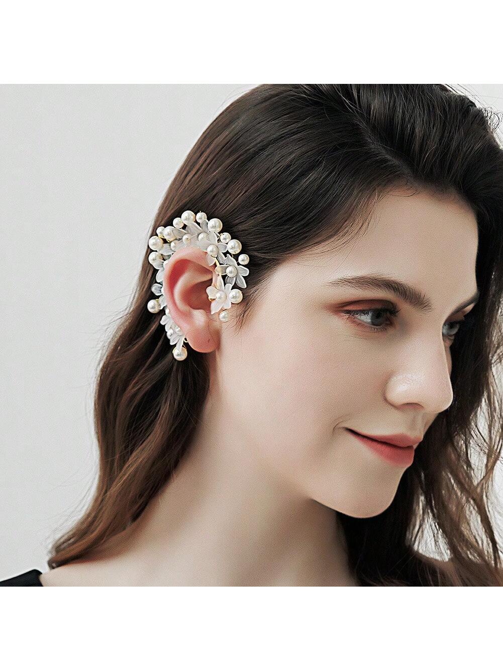 1pcs Non-Pierced Crystal Ear Cuff, Simple And Versatile Earrings