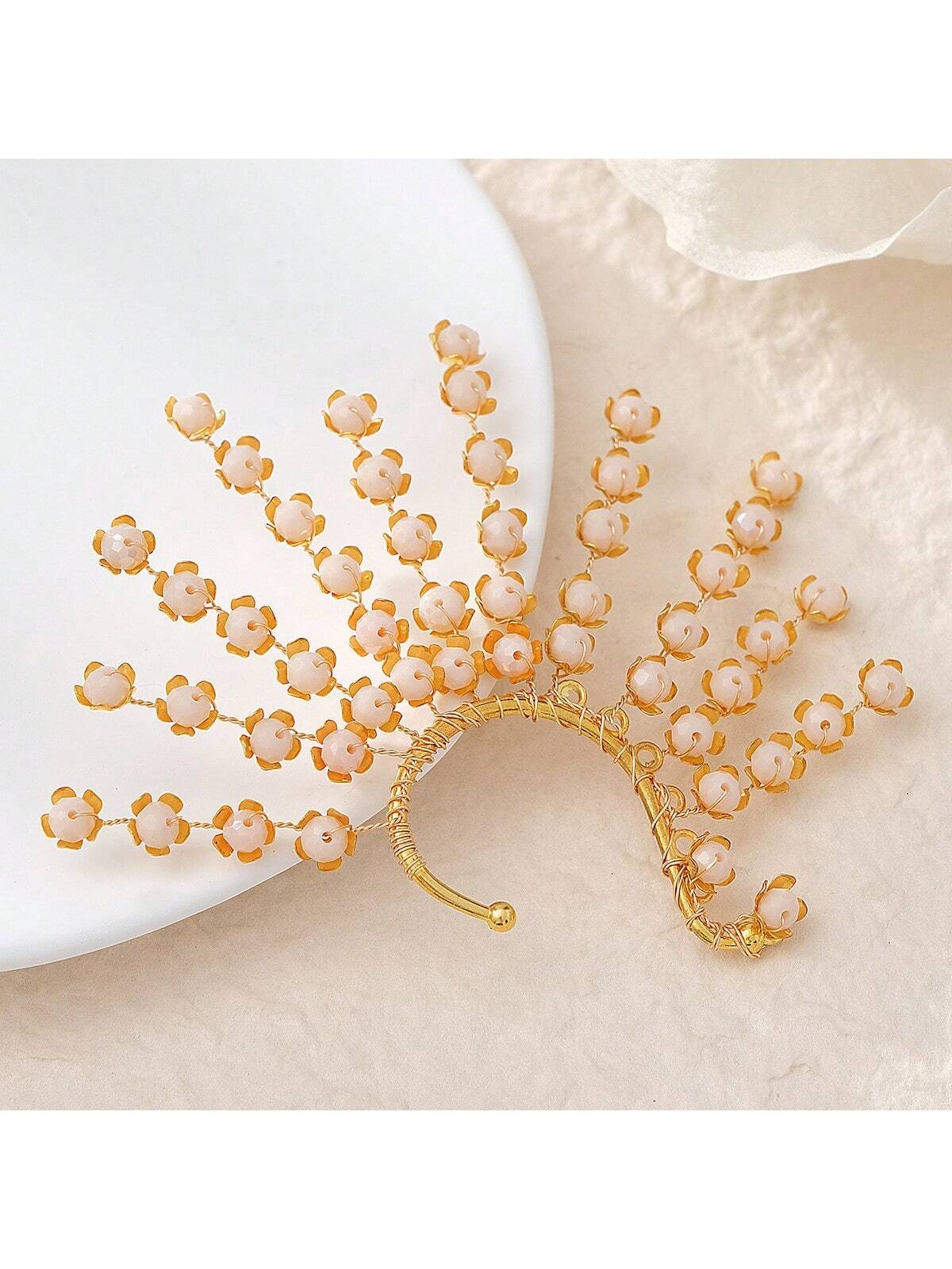 1pcs Non-Pierced Crystal Ear Cuff, Simple And Versatile Earrings