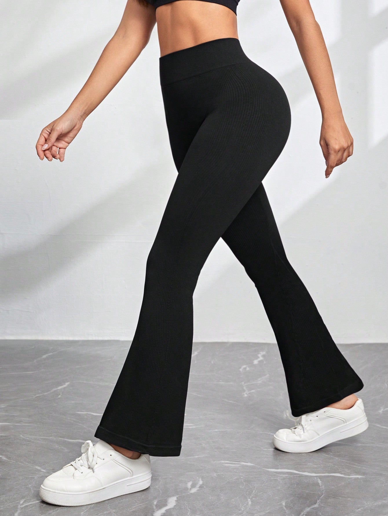 Daily&Casual Solid Color Wide Waistband Sports Pants