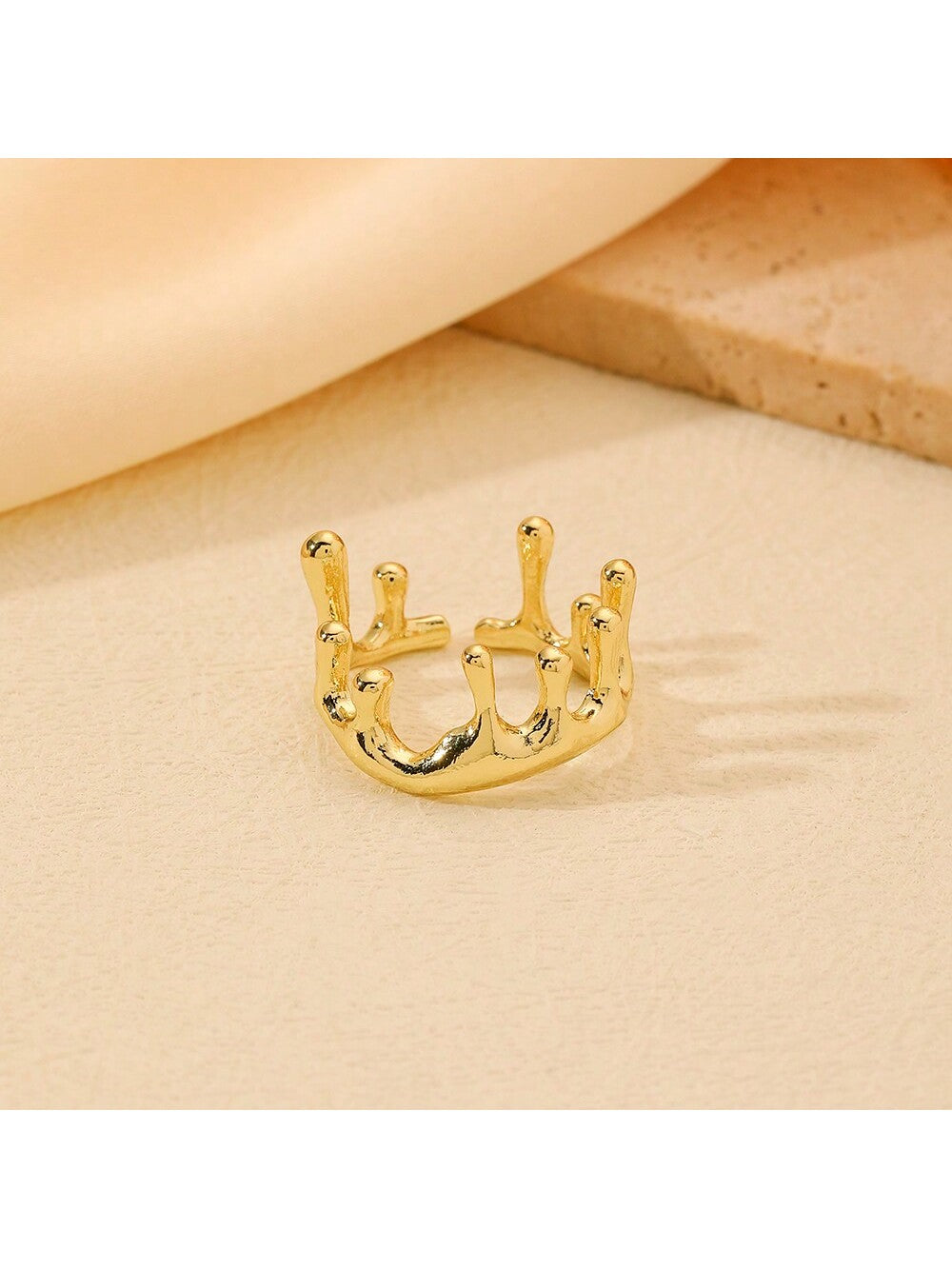 1pc Water Drop Shaped Ring Wrap Ring, Simple And Versatile Women'S Open Ring