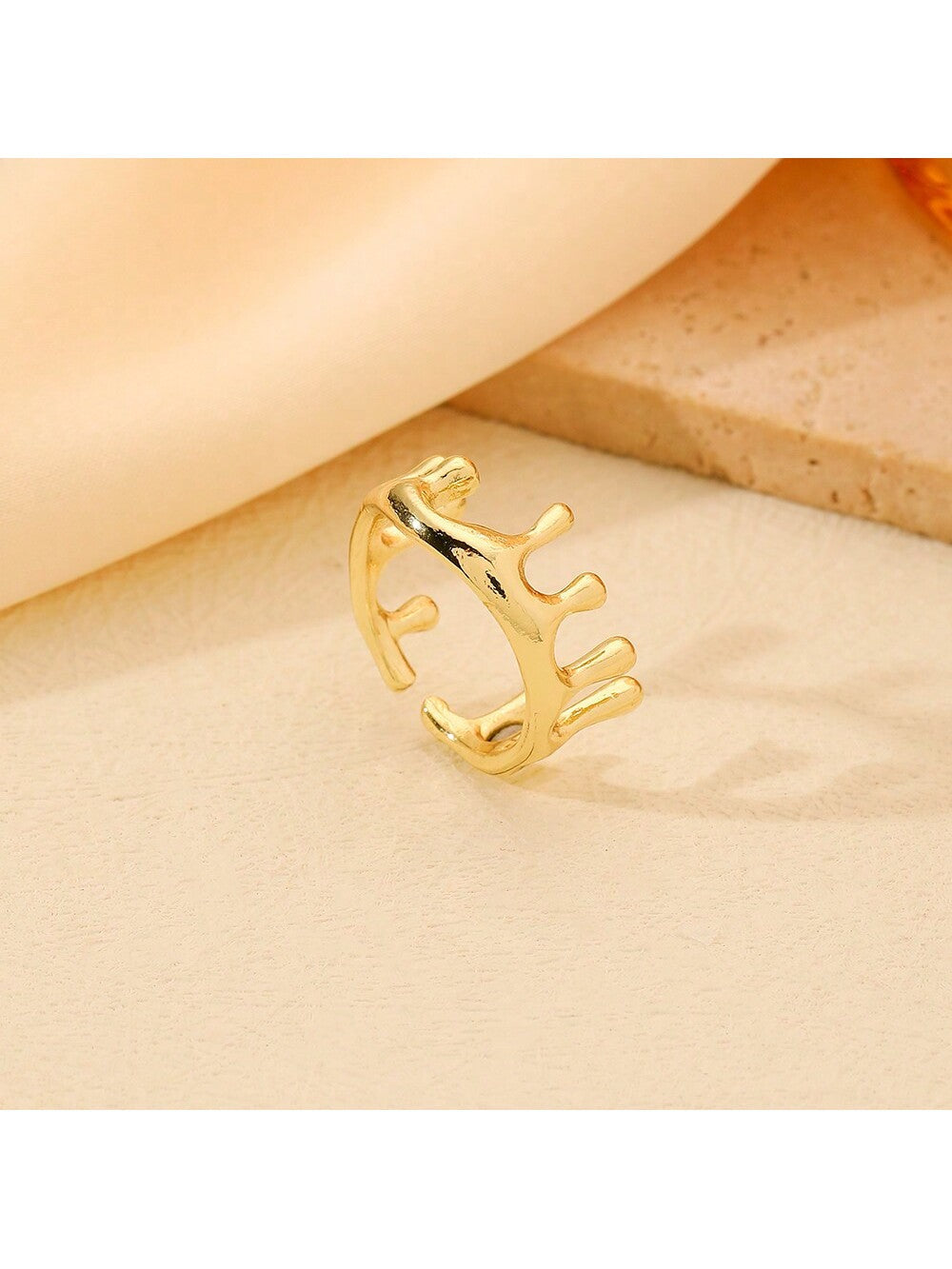 1pc Water Drop Shaped Ring Wrap Ring, Simple And Versatile Women'S Open Ring