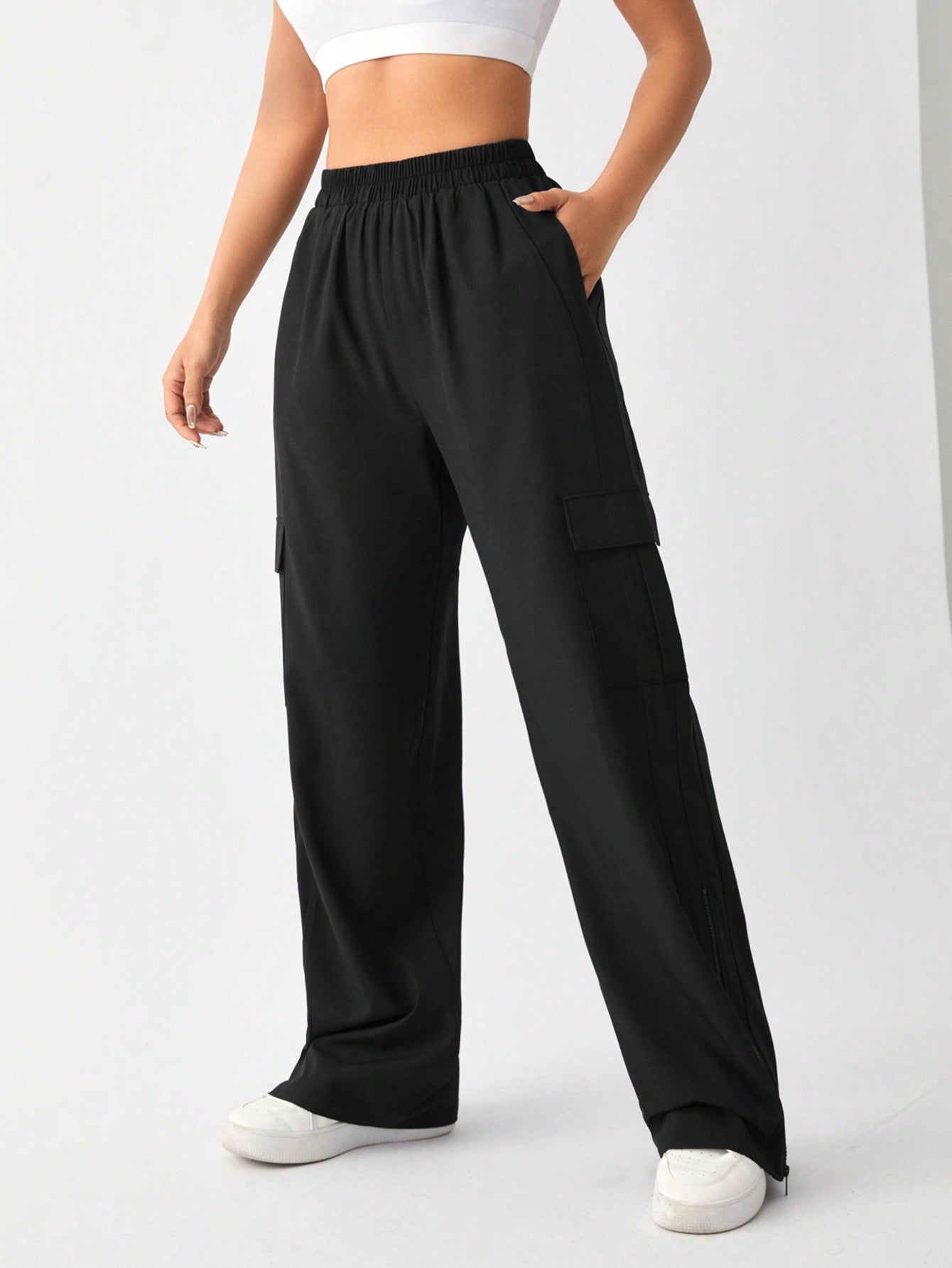 Daily&Casual Women'S Solid Color Elastic Waist Sweatpants