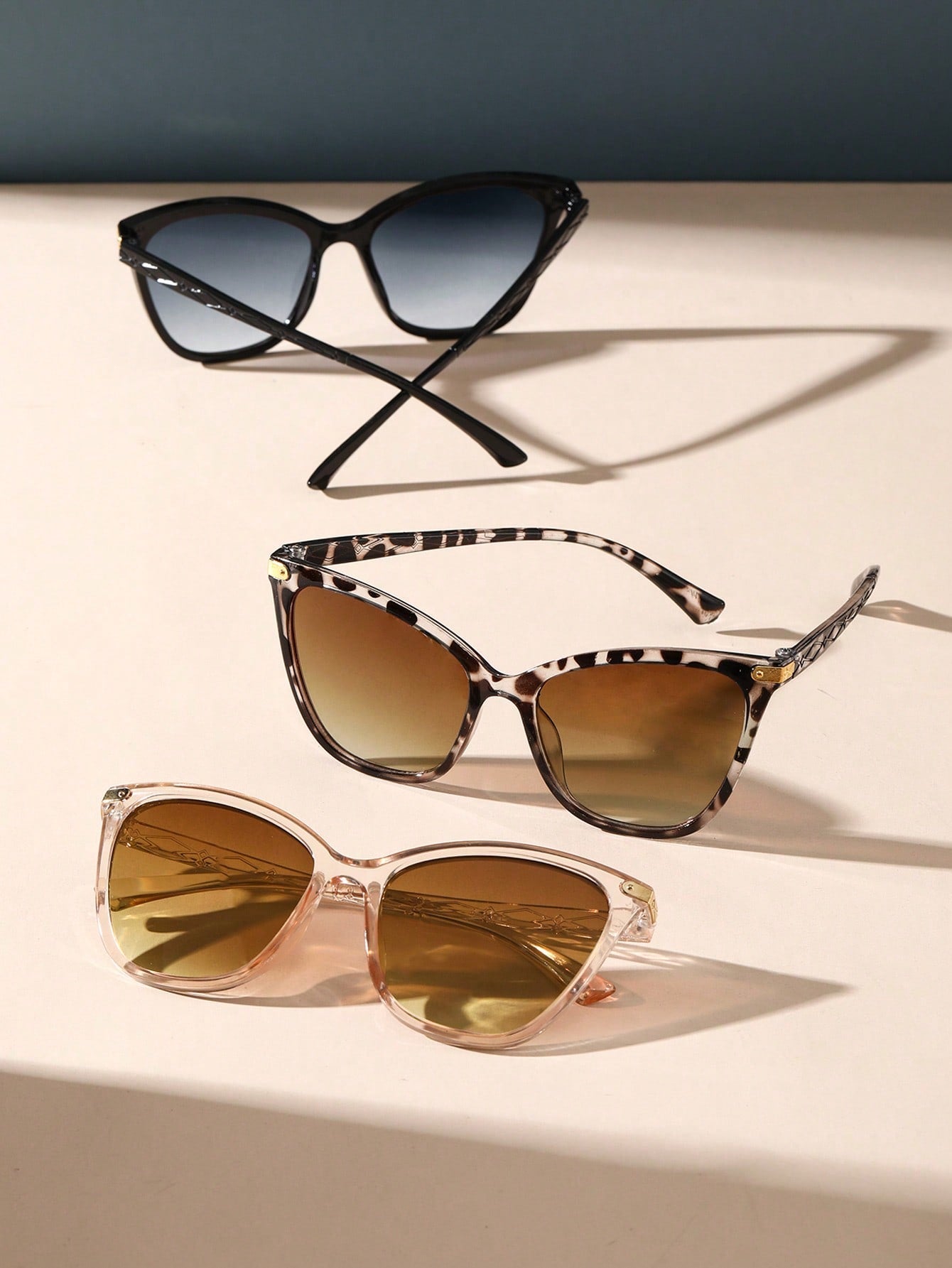 3pcs Classic Geometric Frame Boho Black Tawny Leopard Sunglasses For Women Daily Life Outdoor  Summer Travel Cool Clothing Accessories