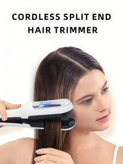 1pc White Hair Split End Trimmer, Usb Rechargeable Wireless Hair Cutting Device, One-Button Operation, Suitable For Hair Trimming