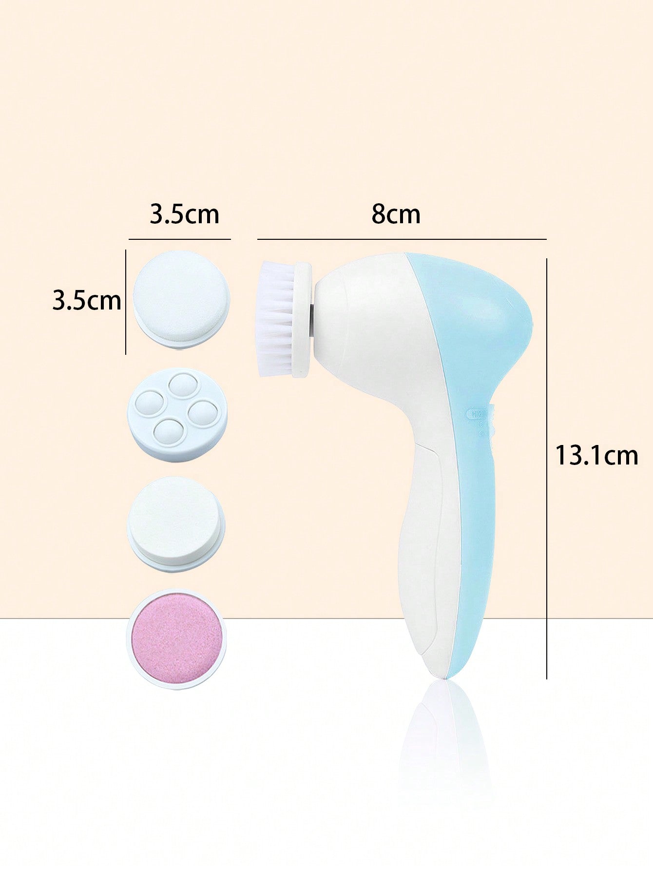 Electric 5-In-1 Facial Cleansing Brush, Pore Cleaner, Face Exfoliator, Beauty Device For Home Use