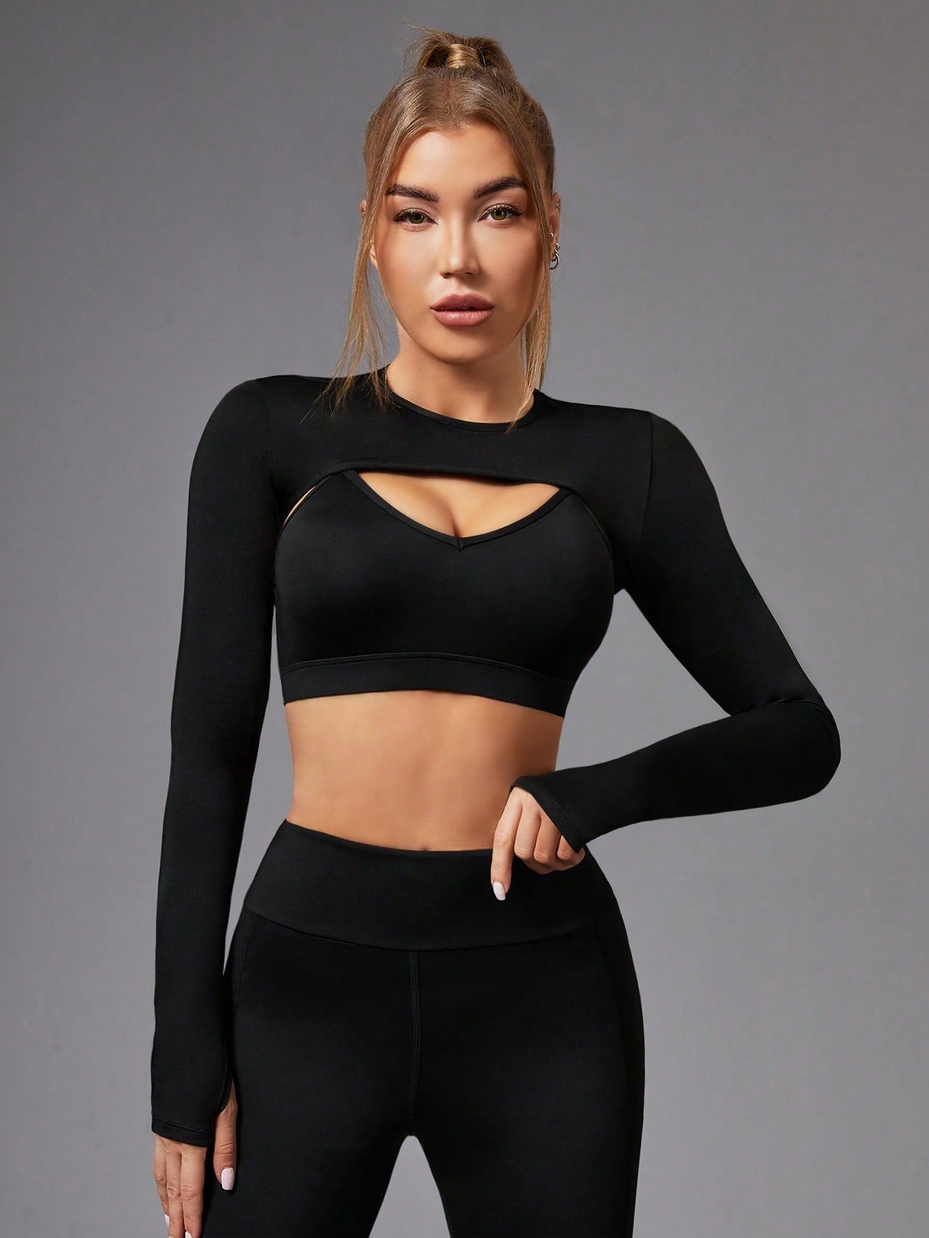 Daily&Casual 1pc Solid Super Crop Top