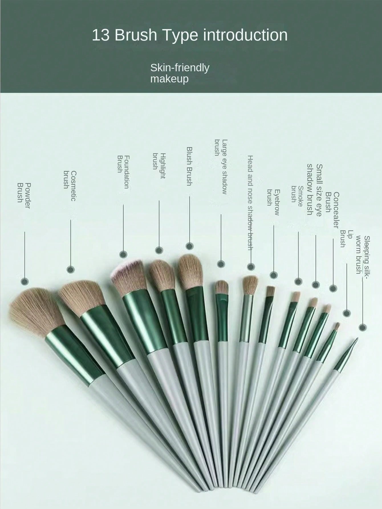 13pcs Makeup brush set 13 makeup brush set plus storage bag Non-shedding eyeshadow brush Soft ultra soft affordable brush Super soft non-shedding Beginner makeup artist 13 set brush Eyeshadow brush Contouring brush Makeup set Eyeshadow brush Soft makeup b