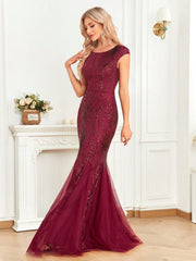 Sequin Mesh Prom Dress