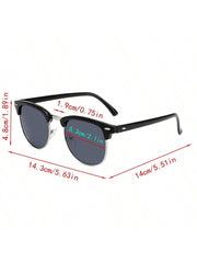 1pc New Fashion Metal Studs Sun Glasses, Trendy Half-Frame Sunglasses For Street Photography, Suitable For Both Men And Women, A Great Gift, Ideal Props For Taking Pictures, Perfect For Outdoors Such As Cycling And Driving