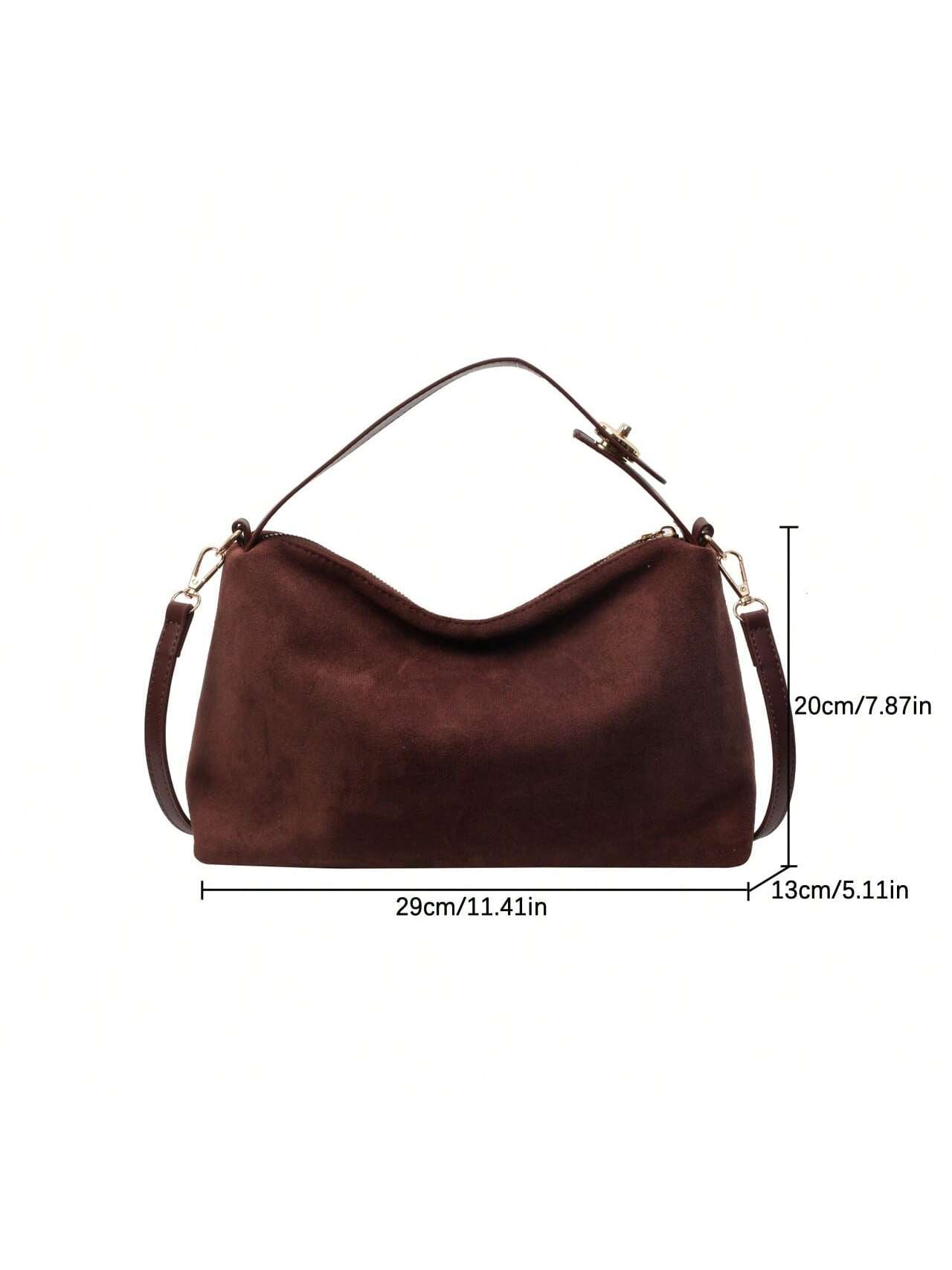 1PU Sanded Leather Vintage Single Shoulder Crossbody Bag Senior Sense Handbag Fashionable Women Out New Fashion Satchel