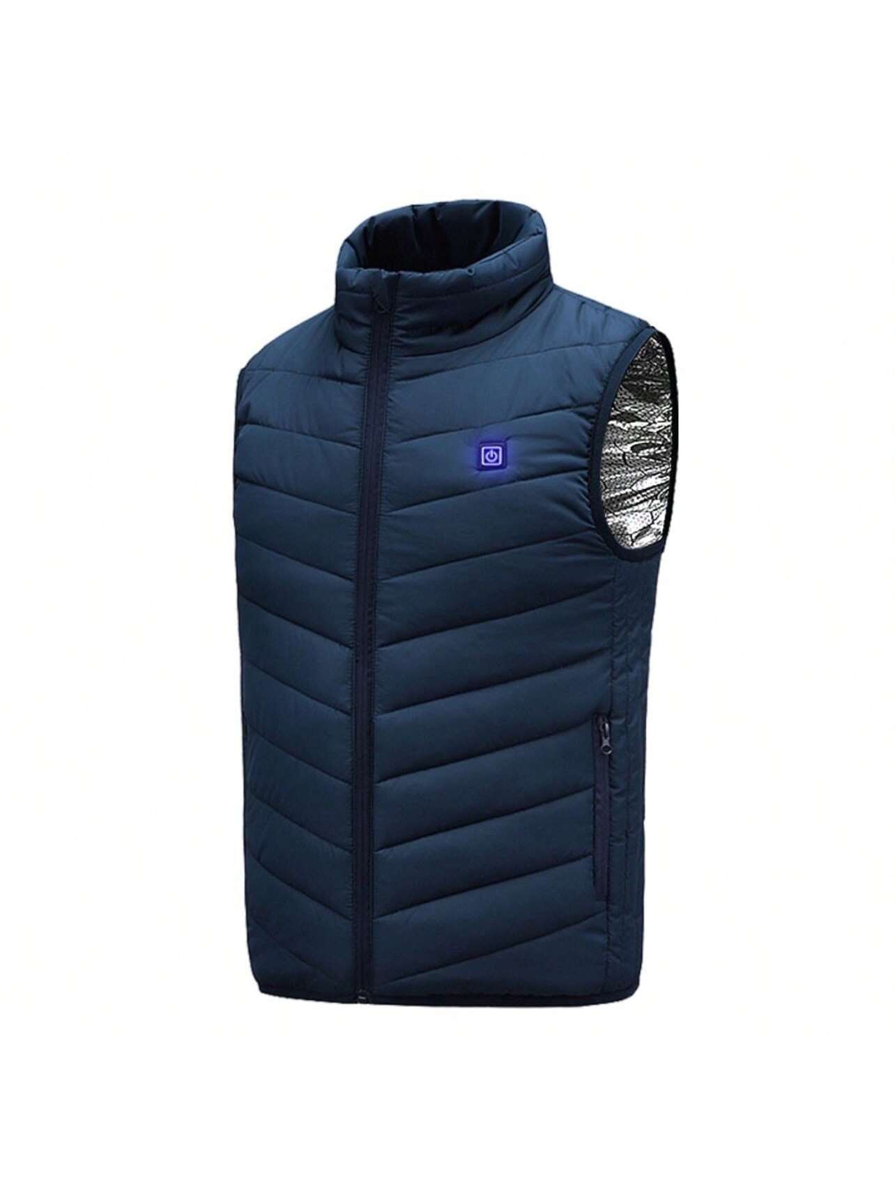 1pc Smart Usb Heated Vest, Winter Heating Sleeveless Jacket For Cross-Border Fishing, Riding, 9 Heated Areas