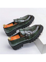 2023 New Style Men's Thick Bottom Elevator Casual Leather Shoes Comfortable Korean Version Business Shoes