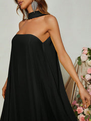 Choker Neck Backless Maxi Formal Dress