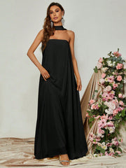 Choker Neck Backless Maxi Formal Dress