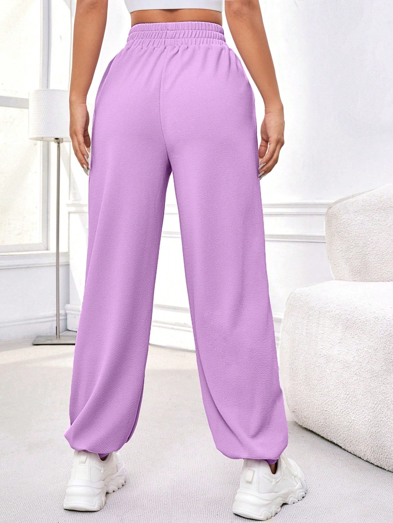 Daily&Casual Women'S Solid Color Elastic Waist Sweatpants