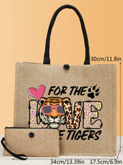 2PCS Printed Gift Bags, Handbag Set, Lightweight Handbag With Coin Purse, Suitable For Shopping, Travel