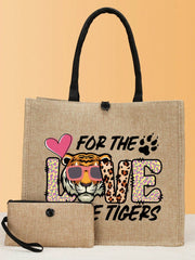 2PCS Printed Gift Bags, Handbag Set, Lightweight Handbag With Coin Purse, Suitable For Shopping, Travel