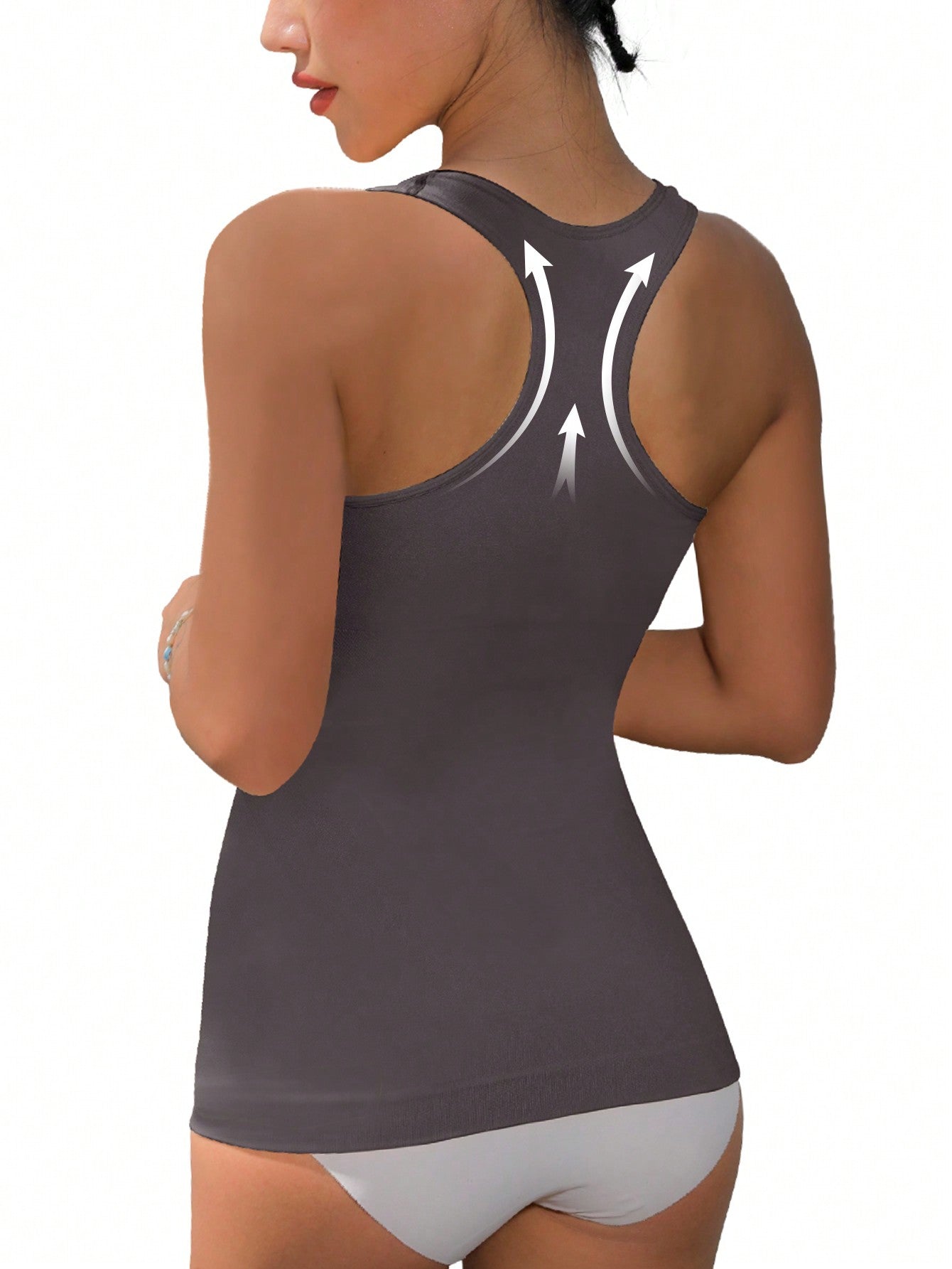 قميص بدون أكمام رياضي من Yefecy Yoga Basic Solid Racer Back