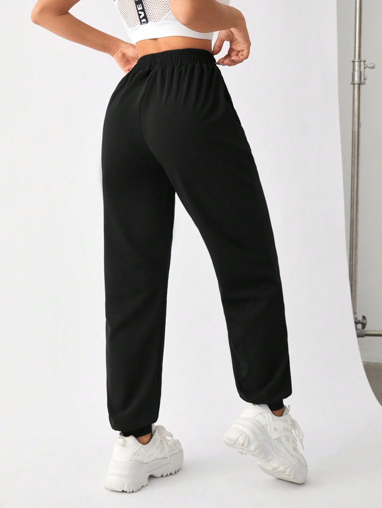 Daily&Casual Women'S Solid Color Elastic Waist Sweatpants