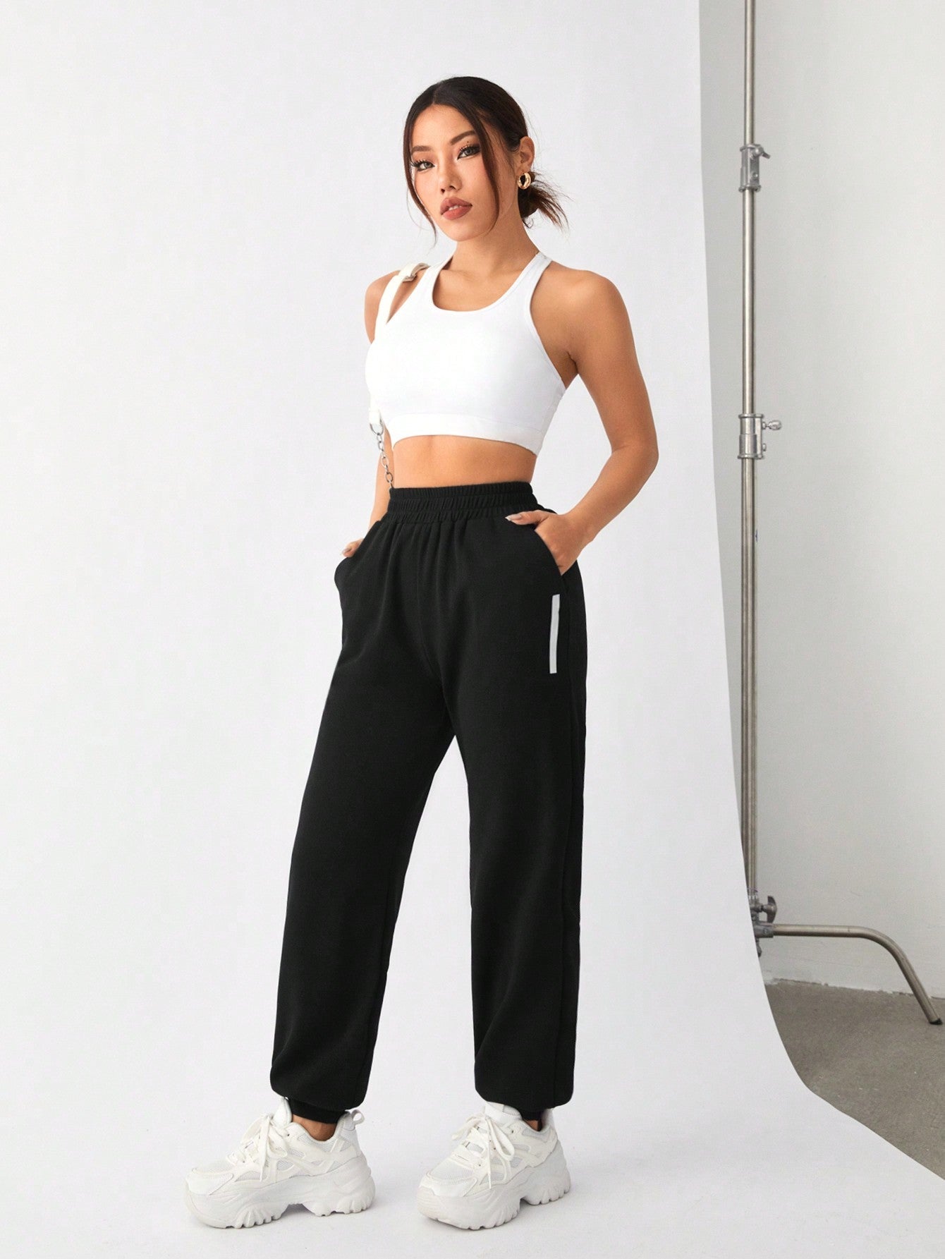 Daily&Casual Women'S Solid Color Elastic Waist Sweatpants