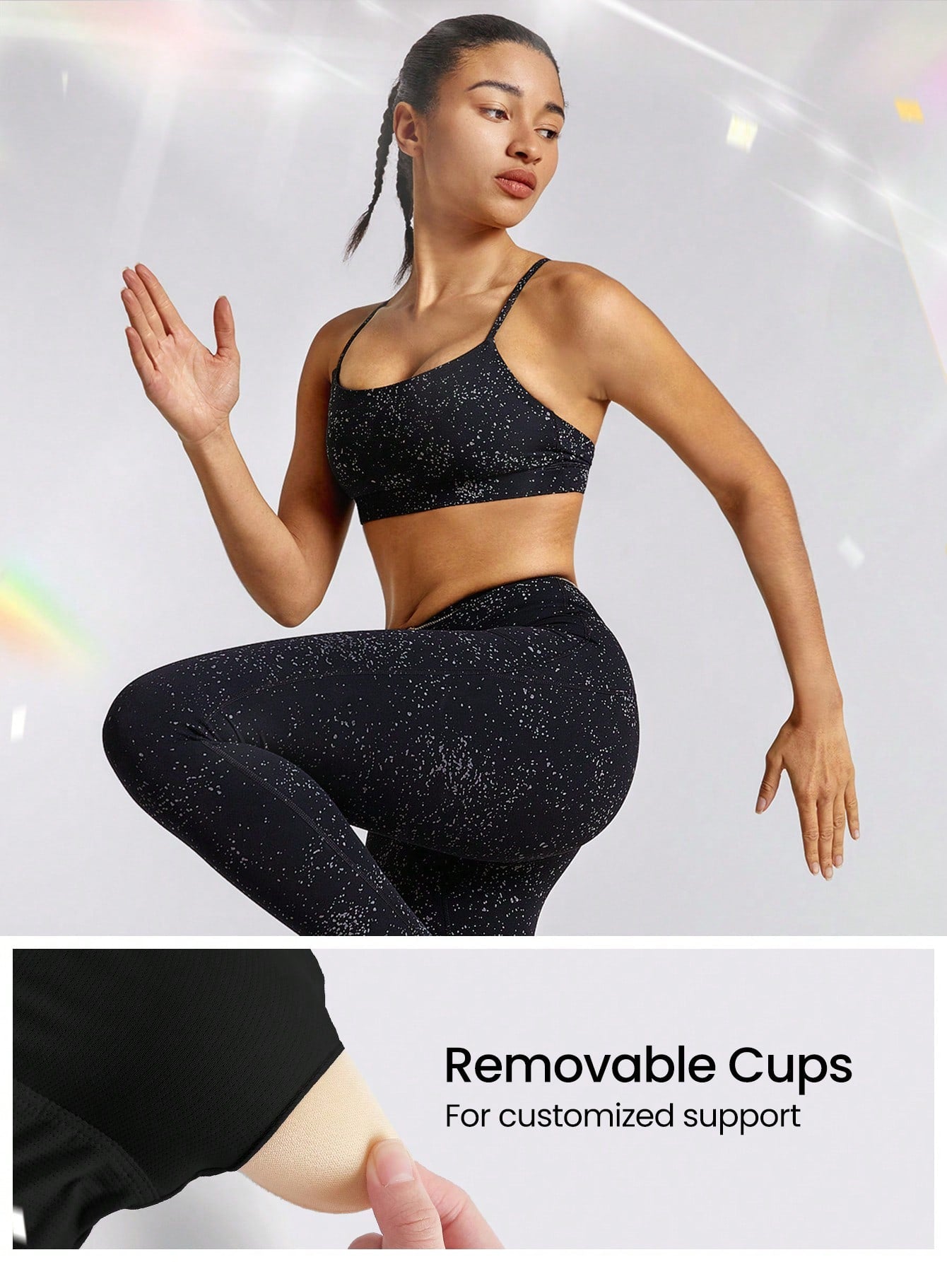 GLOWMODE FeatherFit™-Air Reflective Starry Night Adjustable Sports Bra Light Support Low Impact Daily