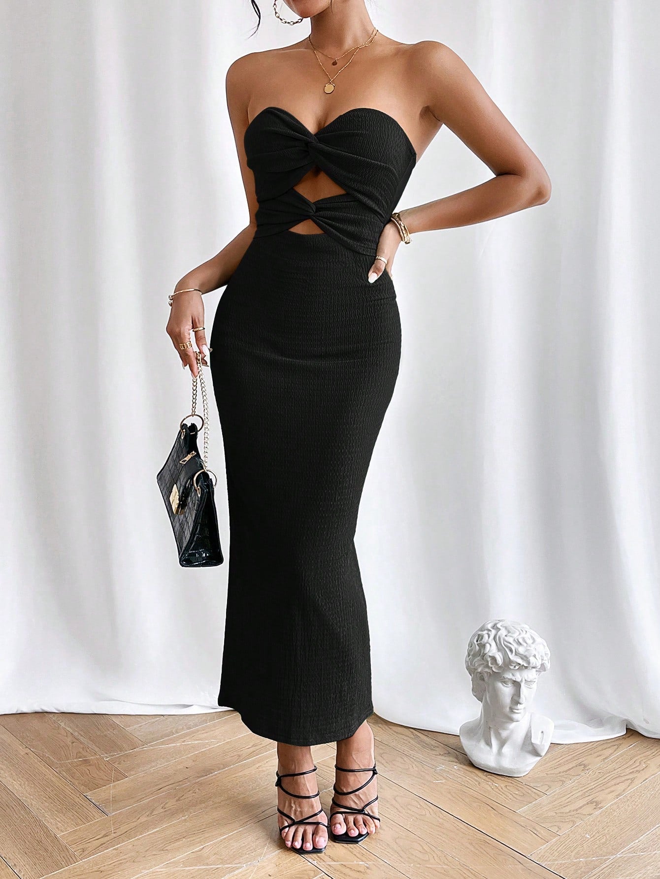 Privé Twist Front Cut Out Tube Dress