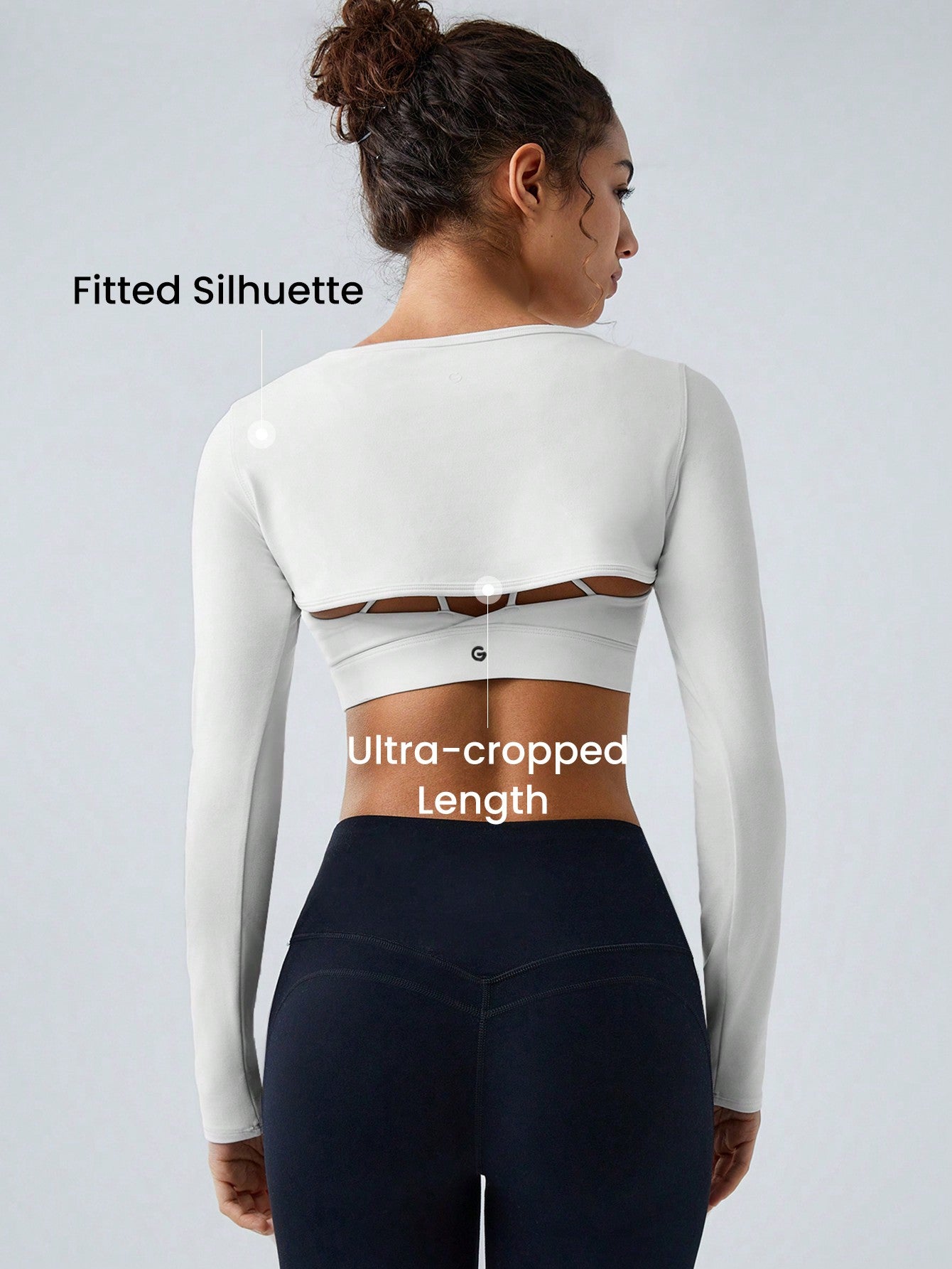 GLOWMODE FeatherFit™ Gravity Long Sleeve Cropped Tank Shrug Top Low Impact Yoga Daily