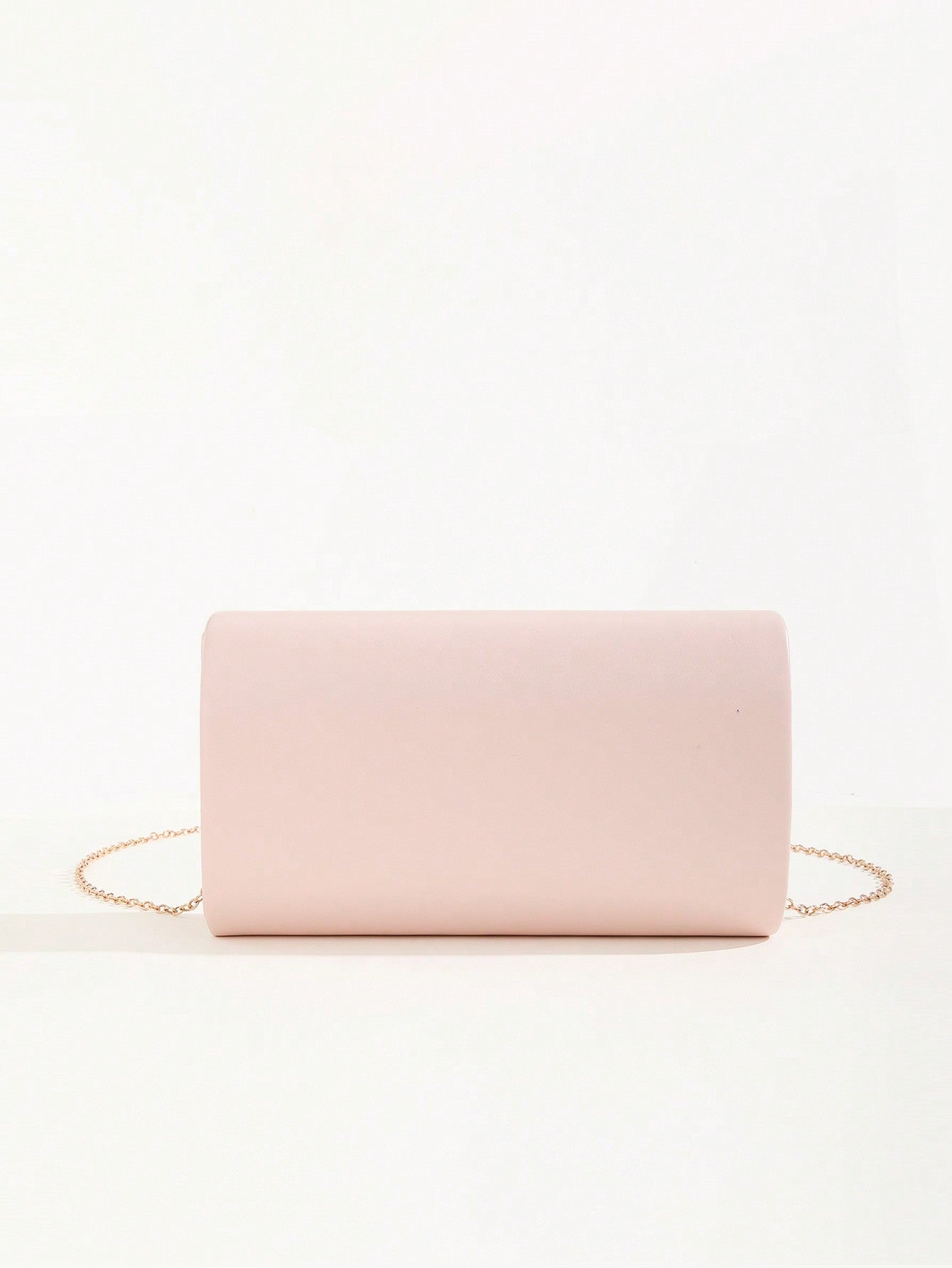 1pc Solid Color Pu Magnetic Chain Clutch Bag, Suitable For Daily Use, Dating And Parties