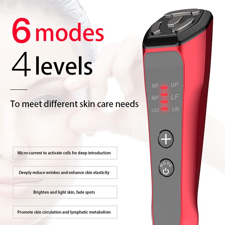 6 in 1 Facial Machine, Eye Facial Treatment Beauty Device for Skin Tightening Skin Lifting Anti-Wrinkle Dark Circles Removal Professional Beauty Care Machine Home Use Portable Skin Care Device